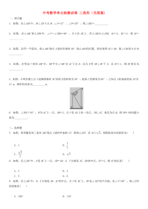 中考數(shù)學(xué)單元檢測(cè)試卷 三角形（無(wú)答案)