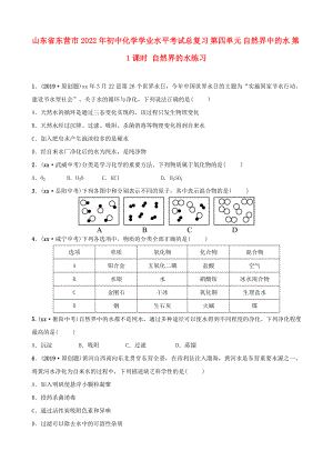 山東省東營(yíng)市2022年初中化學(xué)學(xué)業(yè)水平考試總復(fù)習(xí) 第四單元 自然界中的水 第1課時(shí) 自然界的水練習(xí)