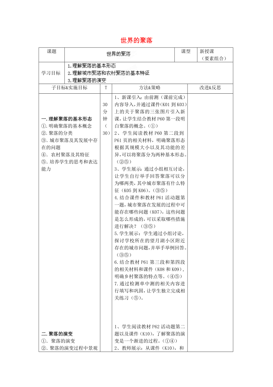 湖南省長沙市麓山國際實驗學(xué)校2020學(xué)年七年級地理上冊 第3章 第4節(jié)《世界的聚落》學(xué)案一 湘教版_第1頁