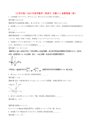 （江蘇專版）2022年高考數(shù)學(xué)一輪復(fù)習(xí) 專題2.4 函數(shù)圖像（練）