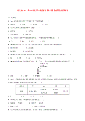 河北省2022年中考化學(xué)一輪復(fù)習(xí) 第八講 物質(zhì)的分類練習(xí)