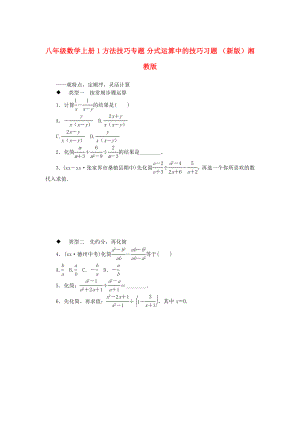 八年級數(shù)學(xué)上冊 1 方法技巧專題 分式運(yùn)算中的技巧習(xí)題 （新版）湘教版