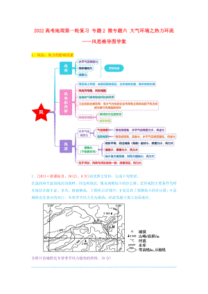 2022高考地理第一輪復(fù)習(xí) 專題2 微專題六 大氣環(huán)境之熱力環(huán)流——風(fēng)思維導(dǎo)圖學(xué)案