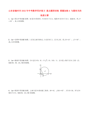 山東省德州市2022年中考數(shù)學同步復習 重點題型訓練 要題加練4 與圓有關的角度計算
