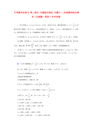 中考數(shù)學總復習 第二部分 專題綜合強化 專題六 二次函數(shù)的綜合探究（壓軸題）類型5 針對訓練