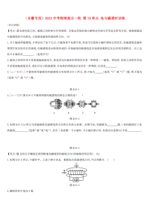 （安徽專用）2022中考物理高分一輪 第19單元 電與磁課時訓練