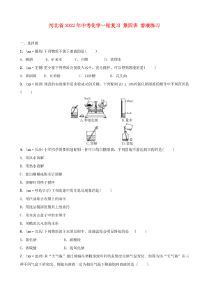 河北省2022年中考化學(xué)一輪復(fù)習(xí) 第四講 溶液練習(xí)