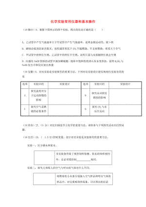 2020年中考化學(xué)真題分類匯編 3 化學(xué)實(shí)驗(yàn)與探究 考點(diǎn)15 化學(xué)實(shí)驗(yàn)常用儀器和基本操作 3綜合實(shí)驗(yàn) 3對(duì)比實(shí)驗(yàn)（無答案）