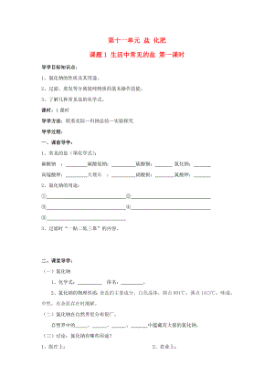 山東省郯城實驗中學(xué)2020學(xué)年九年級化學(xué)下冊 第十一單元《課題1 生活中常見的鹽》（共4課時）導(dǎo)學(xué)案 （新版）新人教版