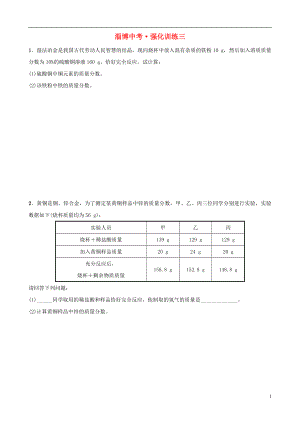 （淄博專版）2019屆中考化學復習 第3部分 強化訓練三