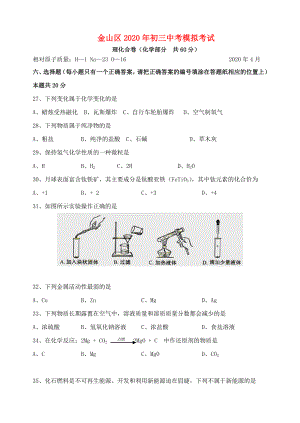 上海市金山區(qū)011年九年級化學(xué)模擬試卷 滬教版（通用）