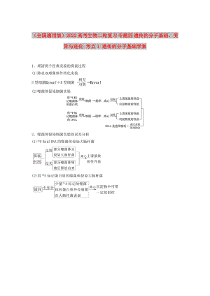 （全國通用版）2022高考生物二輪復(fù)習(xí) 專題四 遺傳的分子基礎(chǔ)、變異與進(jìn)化 考點1 遺傳的分子基礎(chǔ)學(xué)案