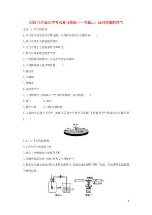 2020九年級(jí)化學(xué)考點(diǎn)復(fù)習(xí)演練 專題八 我們周圍的空氣試題