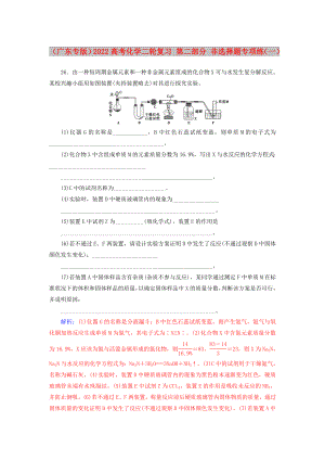 （廣東專版）2022高考化學二輪復習 第二部分 非選擇題專項練（一）