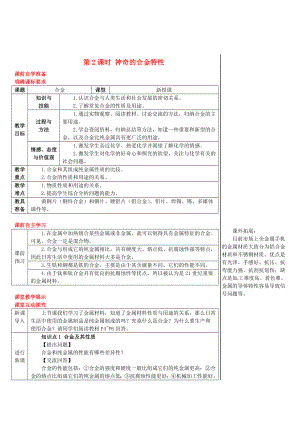 2020年秋九年級(jí)化學(xué)下冊(cè) 第六章 金屬 6.1 金屬材料的物理特性 6.1.2 神奇的合金特性導(dǎo)學(xué)案 （新版）粵教版