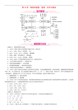 2019年中考化學(xué)復(fù)習(xí) 主題五 科學(xué)探究 第18講 物質(zhì)的檢驗、鑒別、共存與除雜專題練習(xí)