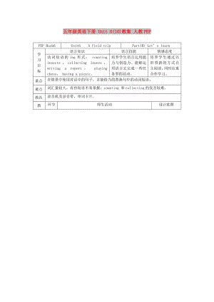 五年級(jí)英語(yǔ)下冊(cè) Unit 6(10)教案 人教PEP