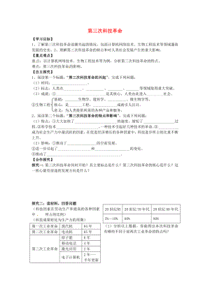 山東省平邑縣曾子學(xué)校九年級歷史下冊 第17課 第三次科技革命導(dǎo)學(xué)案（無答案） 新人教版