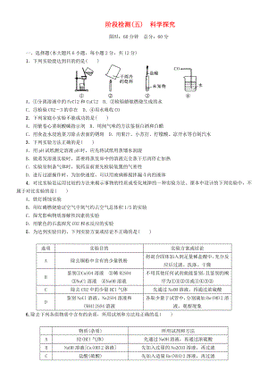 【中考命題研究】（貴陽(yáng)）2020中考化學(xué) 階段檢測(cè)（五）科學(xué)探究（無(wú)答案）