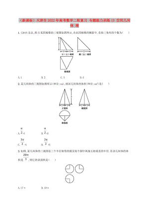（新課標(biāo)）天津市2022年高考數(shù)學(xué)二輪復(fù)習(xí) 專題能力訓(xùn)練13 空間幾何體 理