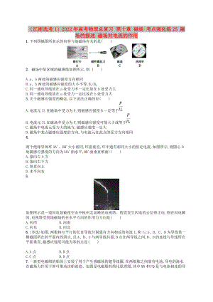 （江浙選考1）2022年高考物理總復習 第十章 磁場 考點強化練25 磁場的描述 磁場對電流的作用