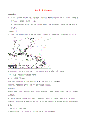 七年級(jí)歷史下冊(cè) 第1課 隋朝的統(tǒng)一同步練習(xí)（無答案） 中華書局版（通用）