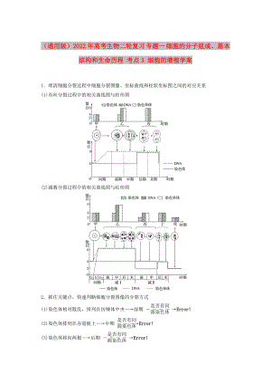 （通用版）2022年高考生物二輪復(fù)習(xí) 專題一 細胞的分子組成、基本結(jié)構(gòu)和生命歷程 考點3 細胞的增殖學(xué)案