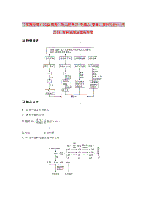 （江蘇專用）2022高考生物二輪復習 專題六 變異、育種和進化 考點18 育種原理及流程學案