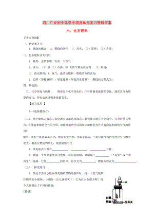 四川省廣安市2020年初中化學專項復習 化石燃料學案（無答案） 人教新課標版