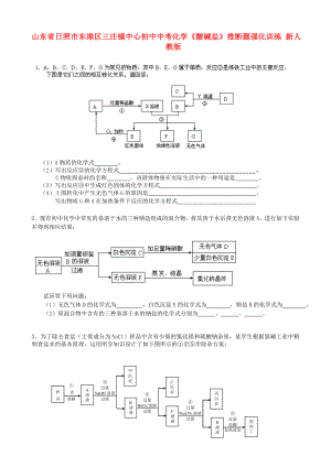 山東省日照市東港區(qū)三莊鎮(zhèn)中心初中中考化學(xué)《酸堿鹽》推斷題強化訓(xùn)練（無答案） 新人教版（通用）