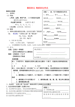 山東省高密市銀鷹文昌中學(xué)九年級(jí)化學(xué)上冊(cè) 第四單元《物質(zhì)構(gòu)成的奧秘》物質(zhì)的化學(xué)式專題復(fù)習(xí) 新人教版（通用）