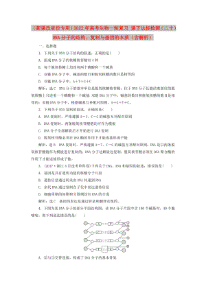 （新課改省份專用）2022年高考生物一輪復(fù)習(xí) 課下達(dá)標(biāo)檢測（二十）DNA分子的結(jié)構(gòu)、復(fù)制與基因的本質(zhì)（含解析）