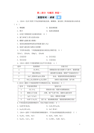 （江西專用）2019中考化學(xué)總復(fù)習(xí) 第二部分 專題綜合強化 專題四 物質(zhì)的檢驗、鑒別、分離、除雜與共存 類型1 物質(zhì)的檢驗與鑒別習(xí)題