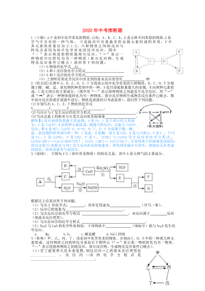 全國2020年中考化學試題分單元匯編 推斷題（無答案）