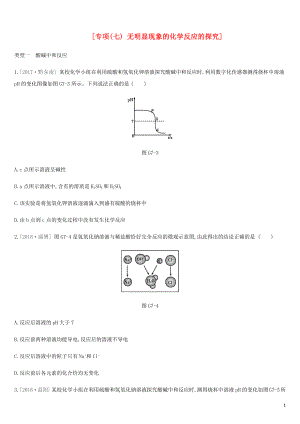 安徽省2019年中考化學(xué)復(fù)習(xí) 第一篇 基礎(chǔ)過關(guān)篇 專項(xiàng)07 無明顯現(xiàn)象的化學(xué)反應(yīng)的探究練習(xí)