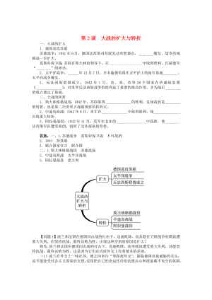 九年級(jí)歷史下冊(cè) 第三單元 第2課 大戰(zhàn)的擴(kuò)大與轉(zhuǎn)折同步練習(xí) 中圖版（通用）