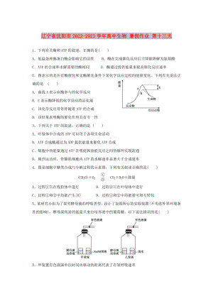 遼寧省沈陽市2022-2023學(xué)年高中生物 暑假作業(yè) 第十三天