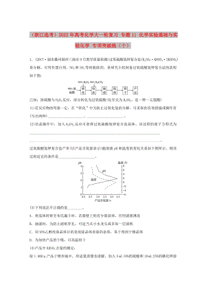 （浙江選考）2022年高考化學(xué)大一輪復(fù)習 專題11 化學(xué)實驗基礎(chǔ)與實驗化學(xué) 專項突破練（十）