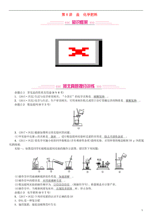 （河北專版）2019年中考化學(xué)復(fù)習(xí) 主題一 身邊的化學(xué)物質(zhì) 第8講 鹽 化學(xué)肥料練習(xí)