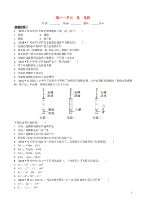 山東省濰坊市2019年初中化學(xué)學(xué)業(yè)水平考試總復(fù)習(xí) 第十一單元 鹽 化肥練習(xí)