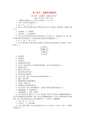 （遼寧地區(qū)）2018年中考化學總復習 第八單元 金屬和金屬材料練習