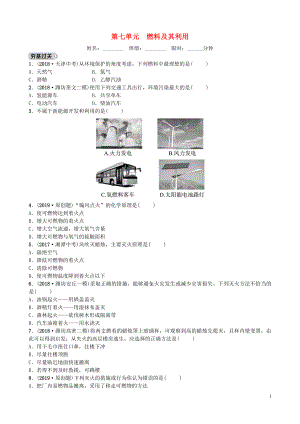 山東省濰坊市2019年初中化學(xué)學(xué)業(yè)水平考試總復(fù)習(xí) 第七單元 燃料及其利用練習(xí)