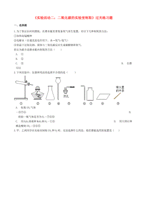 九年級(jí)化學(xué)上冊(cè) 第六單元 碳和碳的氧化物《實(shí)驗(yàn)活動(dòng)2 二氧化碳的實(shí)驗(yàn)室制取與性質(zhì)》過(guò)關(guān)練習(xí)題（無(wú)答案）（新版）新人教版（通用）