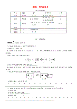 中考命題研究（遵義）2020中考化學(xué) 教材知識梳理 第3章 物質(zhì)構(gòu)成的奧秘 課時2 物質(zhì)的組成（無答案）