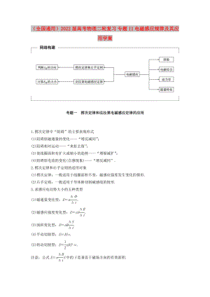 （全國通用）2022屆高考物理二輪復習 專題11 電磁感應規(guī)律及其應用學案