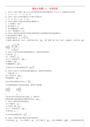 （云南專版）2019年中考化學總復習 滾動小專題（一）化學用語習題