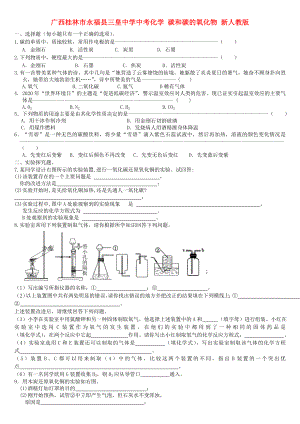 廣西桂林市永?？h三皇中學(xué)中考化學(xué)復(fù)習(xí) 碳和碳的氧化物（無答案） 新人教版（通用）