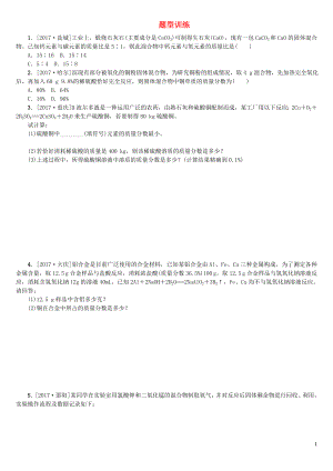 （連云港專版）2018年中考化學(xué)復(fù)習(xí)方案 題型訓(xùn)練7