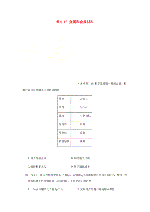 2020年中考化學(xué)真題分類匯編 2 我們身邊的物質(zhì) 考點(diǎn)12 金屬和金屬材料 3 綜合 6信息分析和新信息題（無答案）