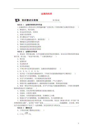 2018年秋九年級化學上冊 5.1.1 金屬的性質(zhì)同步練習 滬教版